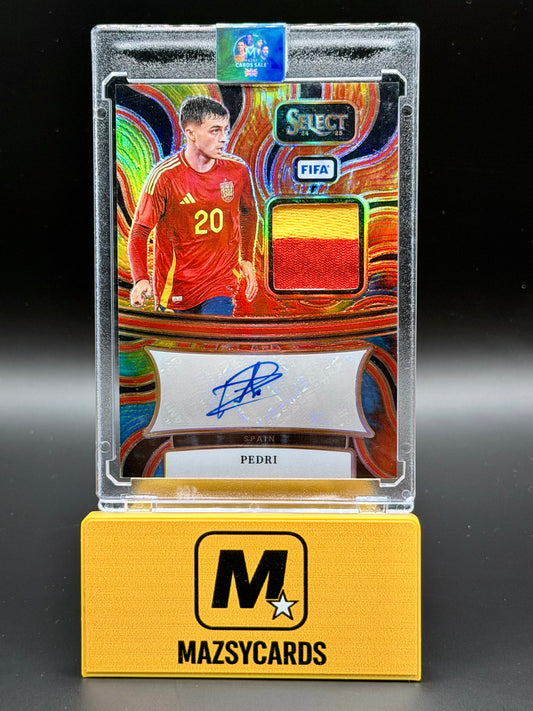 2024-25 PANINI SELECT FIFA SOCCER PEDRI PATCH AUTO /25 TIE DYE