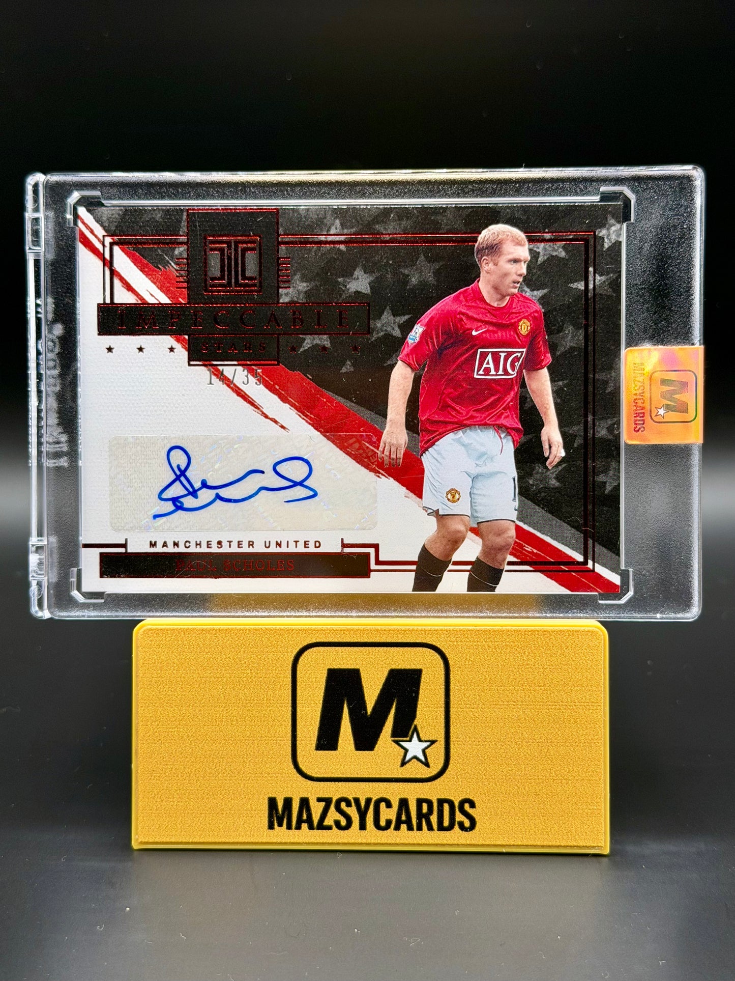 2021-22 Panini Impeccable PAUL SCHOLES /35 Auto Ruby Impeccable Stars