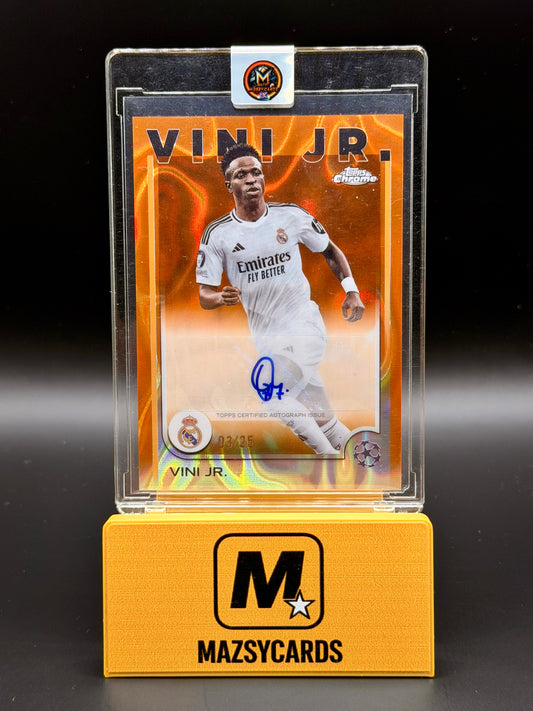 2024-25 Topps Chrome UEFA Vini Jr. Auto Orange Lava