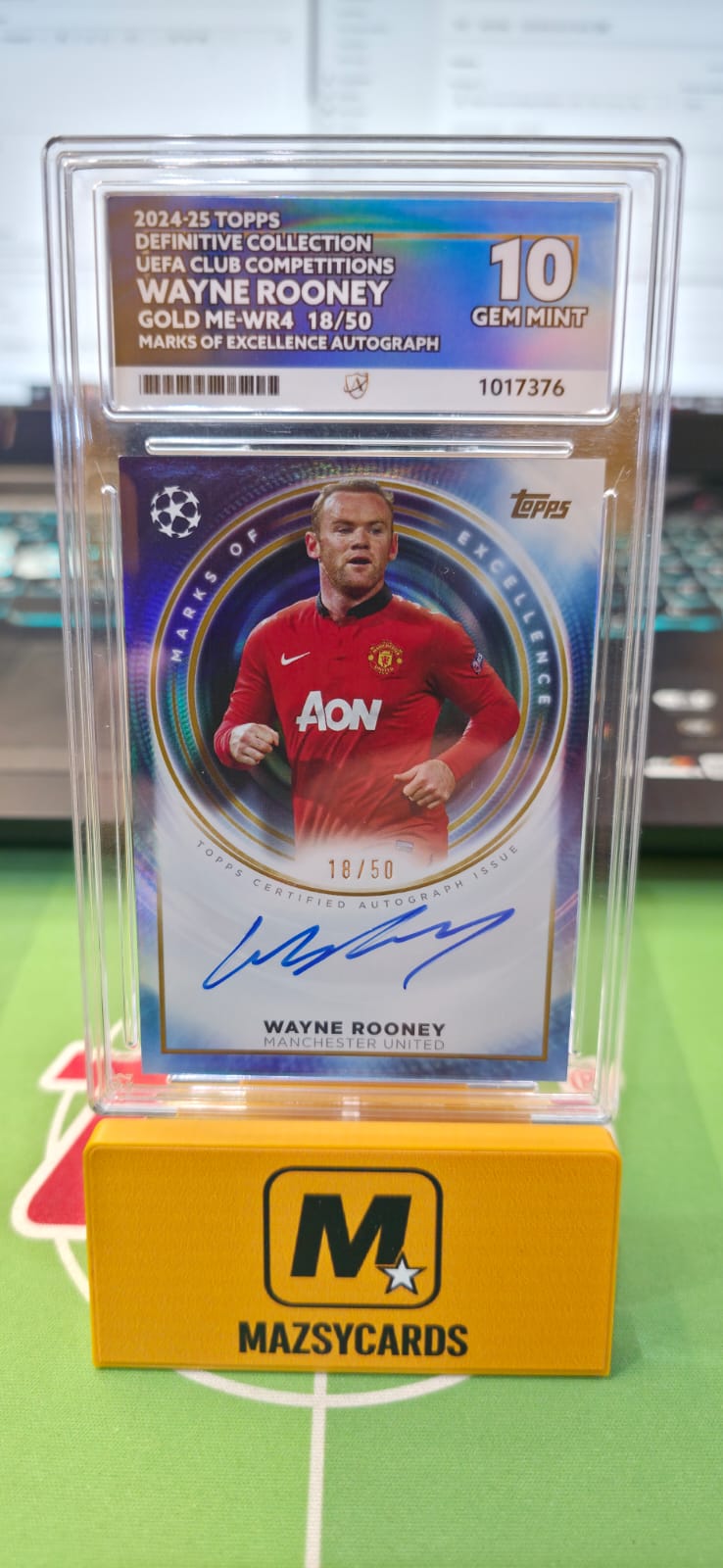 WAYNE ROONEY - MARKS OF EXCELLENCE ON CARD AUTO /50 ACE 10